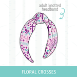Floral Crosses Knotted Headband