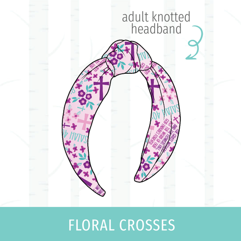Floral Crosses Knotted Headband