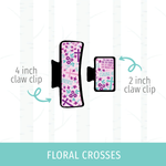 Floral Crosses Claw Clip