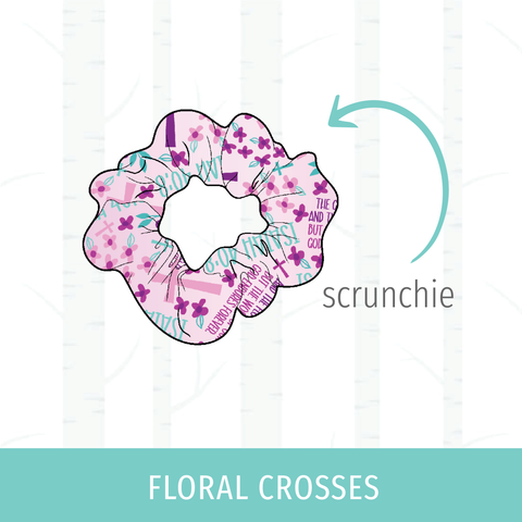 Floral Crosses Scrunchie