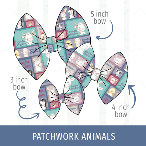 Patchwork Animals Bow