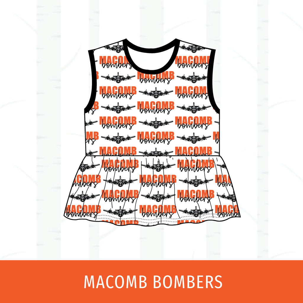 Macomb Bombers Peplum Tank