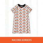 Macomb Bombers Short Sleeve Raglan Dress