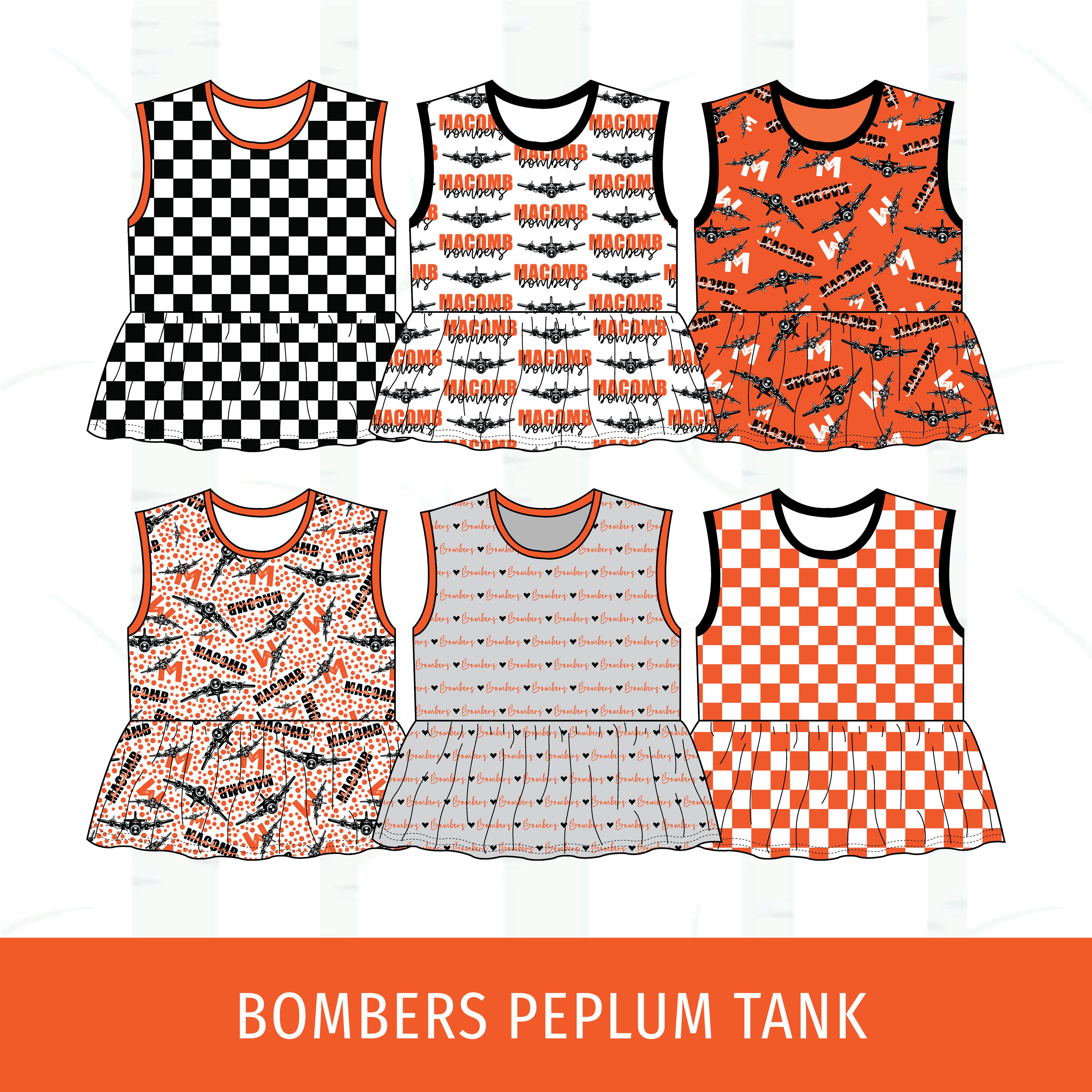 Macomb Bombers Peplum Tank