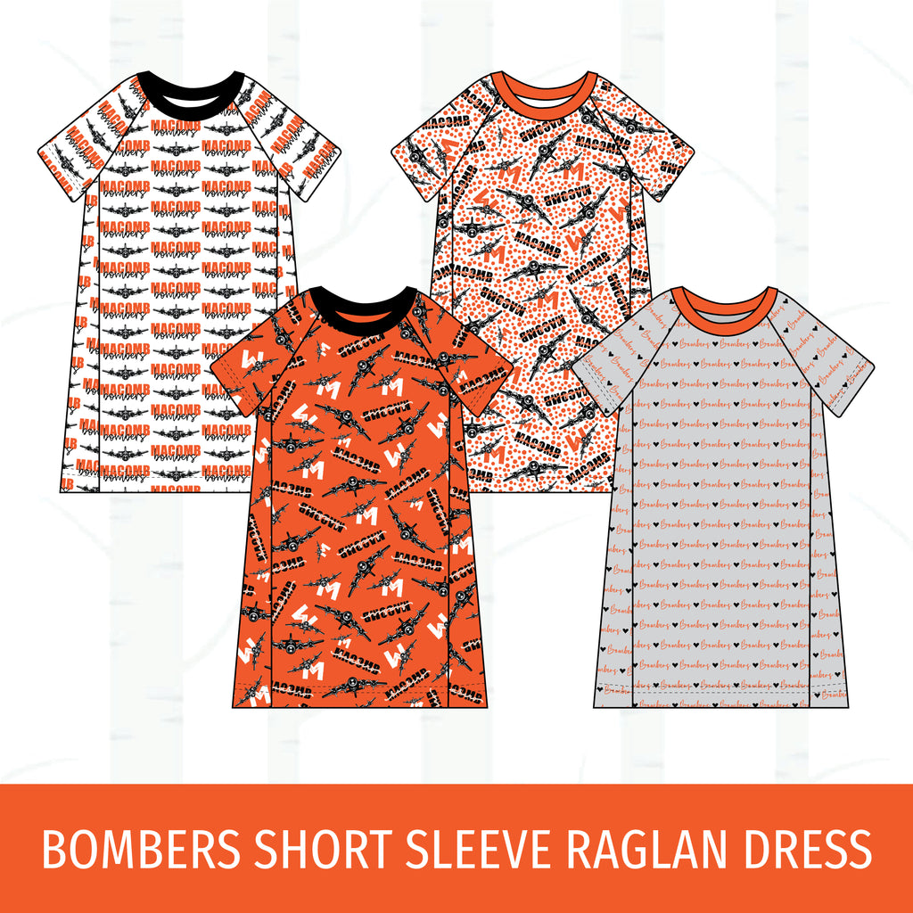 Macomb Bombers Short Sleeve Raglan Dress