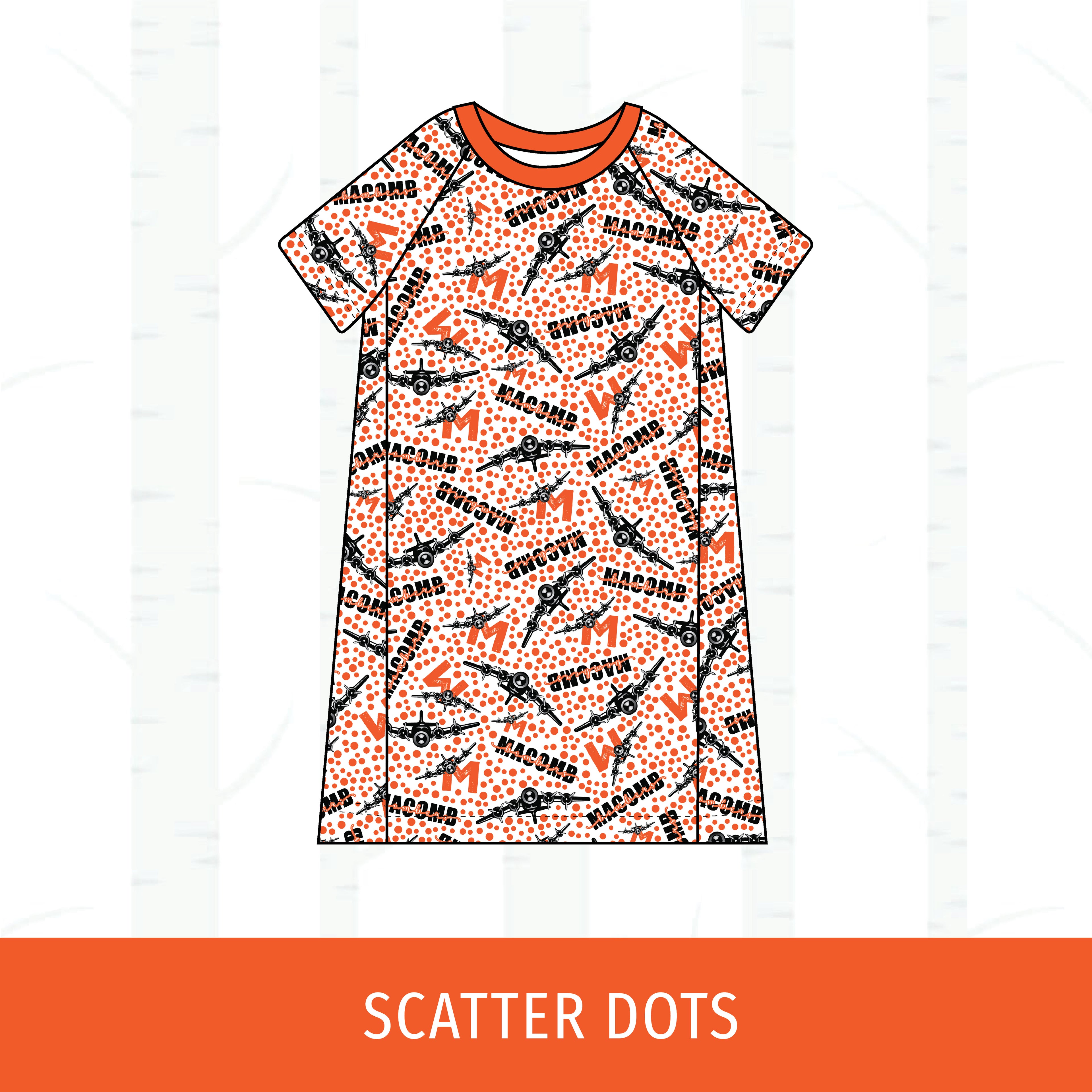 Macomb Bombers Short Sleeve Raglan Dress
