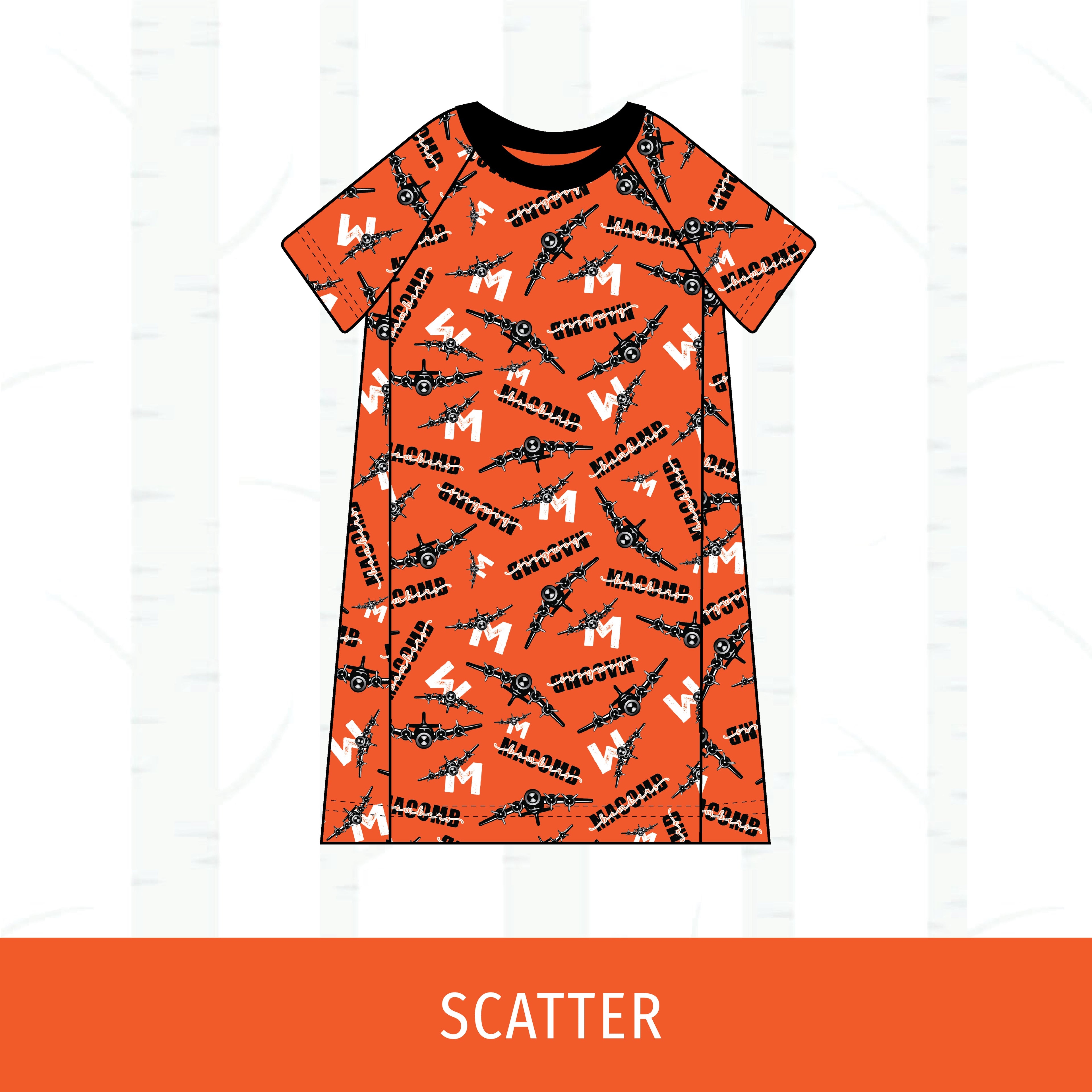 Macomb Bombers Short Sleeve Raglan Dress