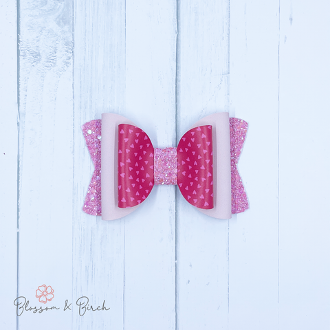 Magenta Hearts Olivia Bow