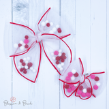 Magenta Hearts Olivia Bow