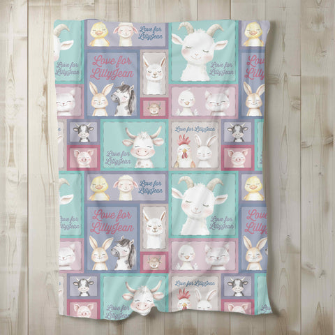 Patchwork Animals Minky Blanket