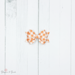 Orange Plaid Blossom Bow