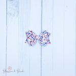 Patriotic Glitter Blossom Bow