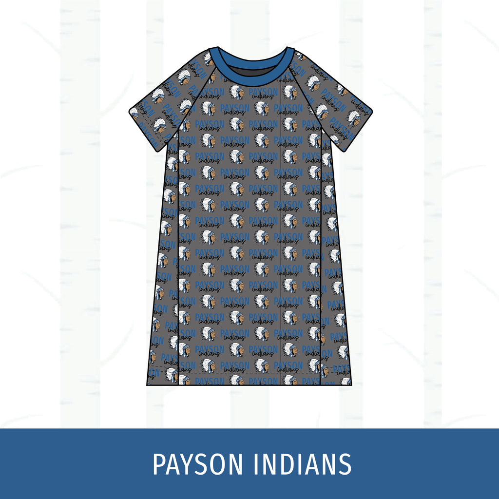 Payson Indians Short Sleeve Raglan Dress
