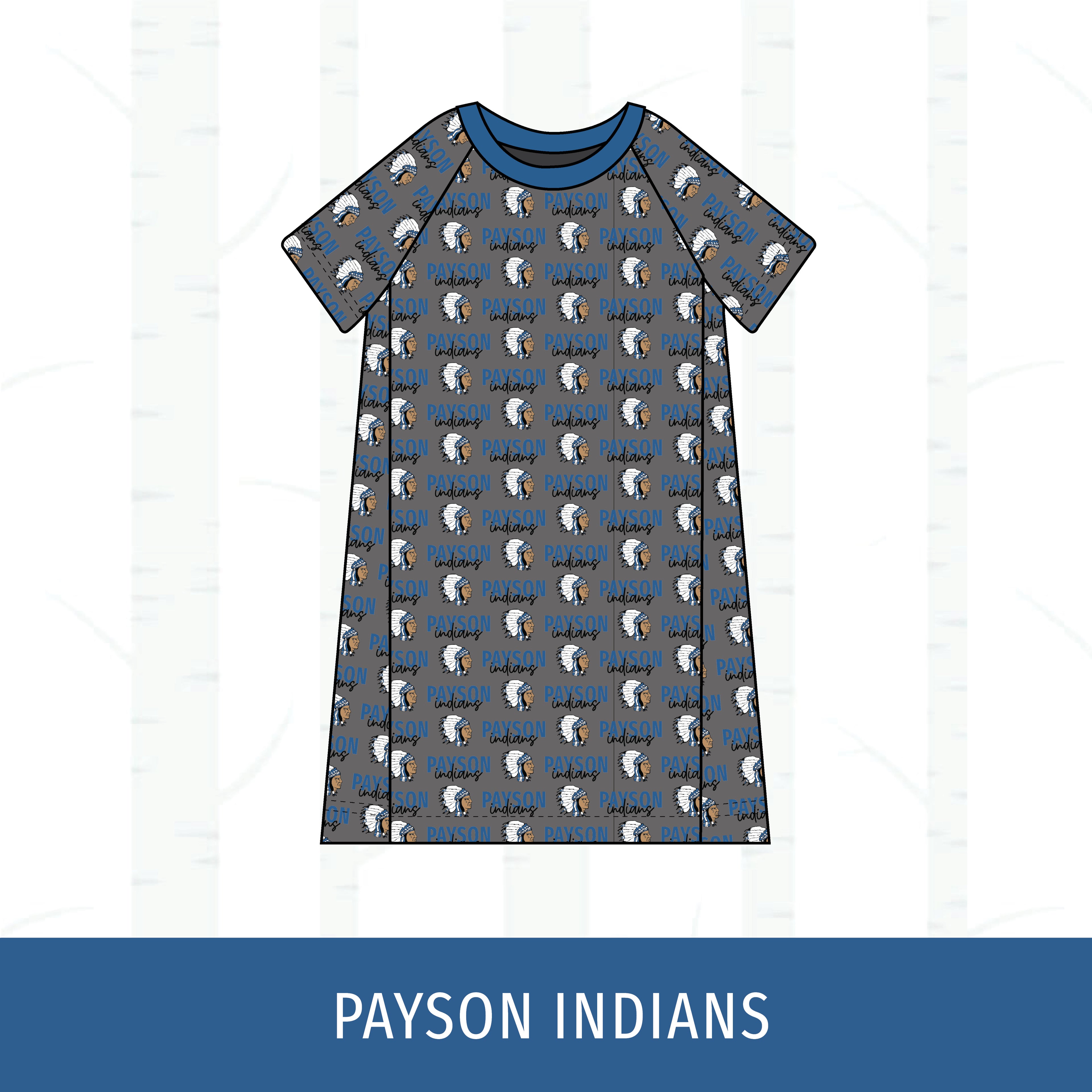 Payson Indians Short Sleeve Raglan Dress