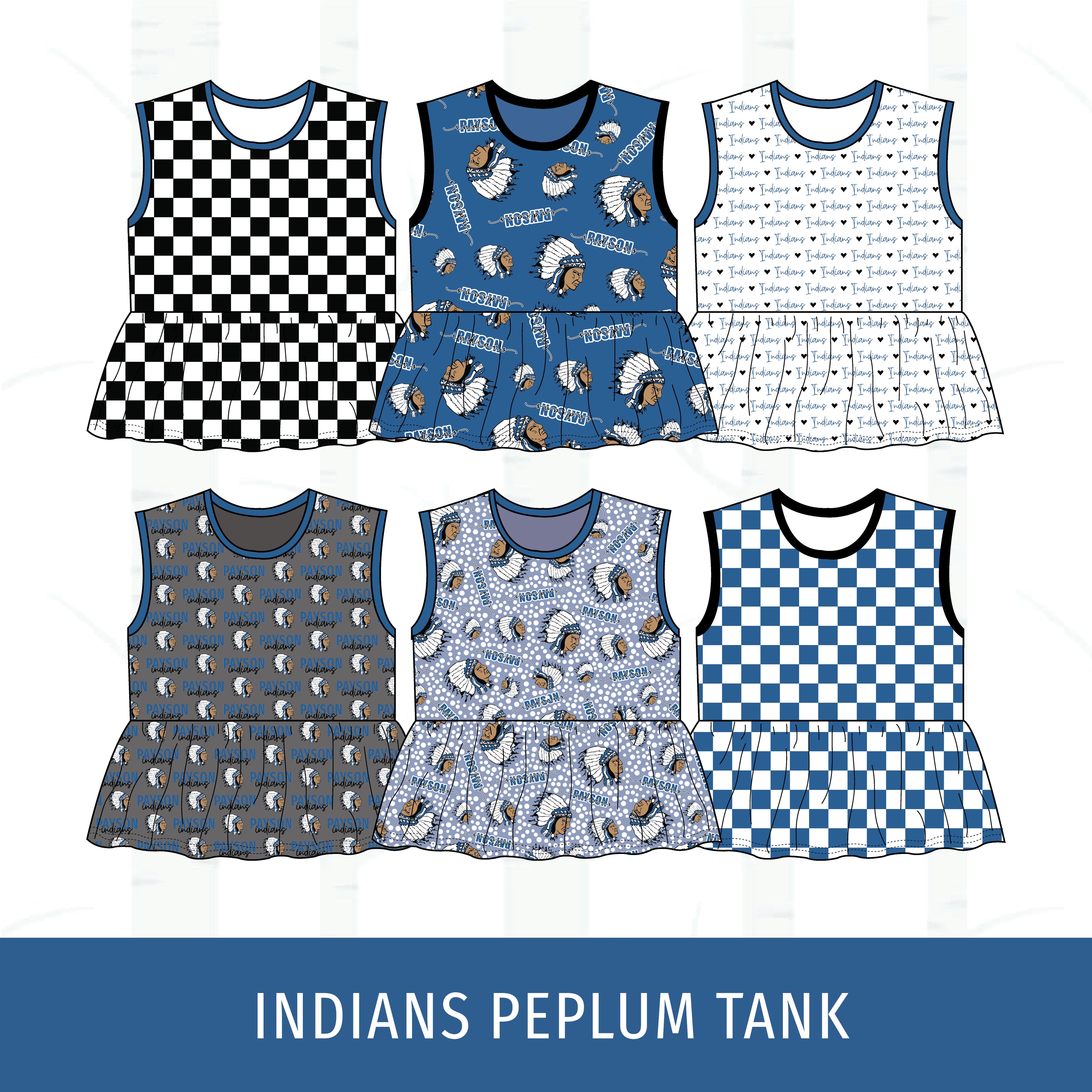Payson Indians Peplum Tank