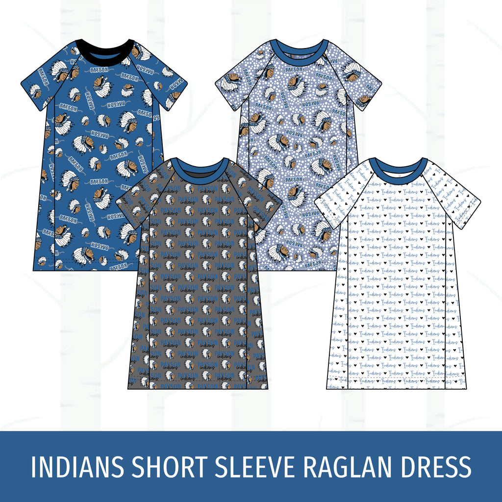 Payson Indians Short Sleeve Raglan Dress
