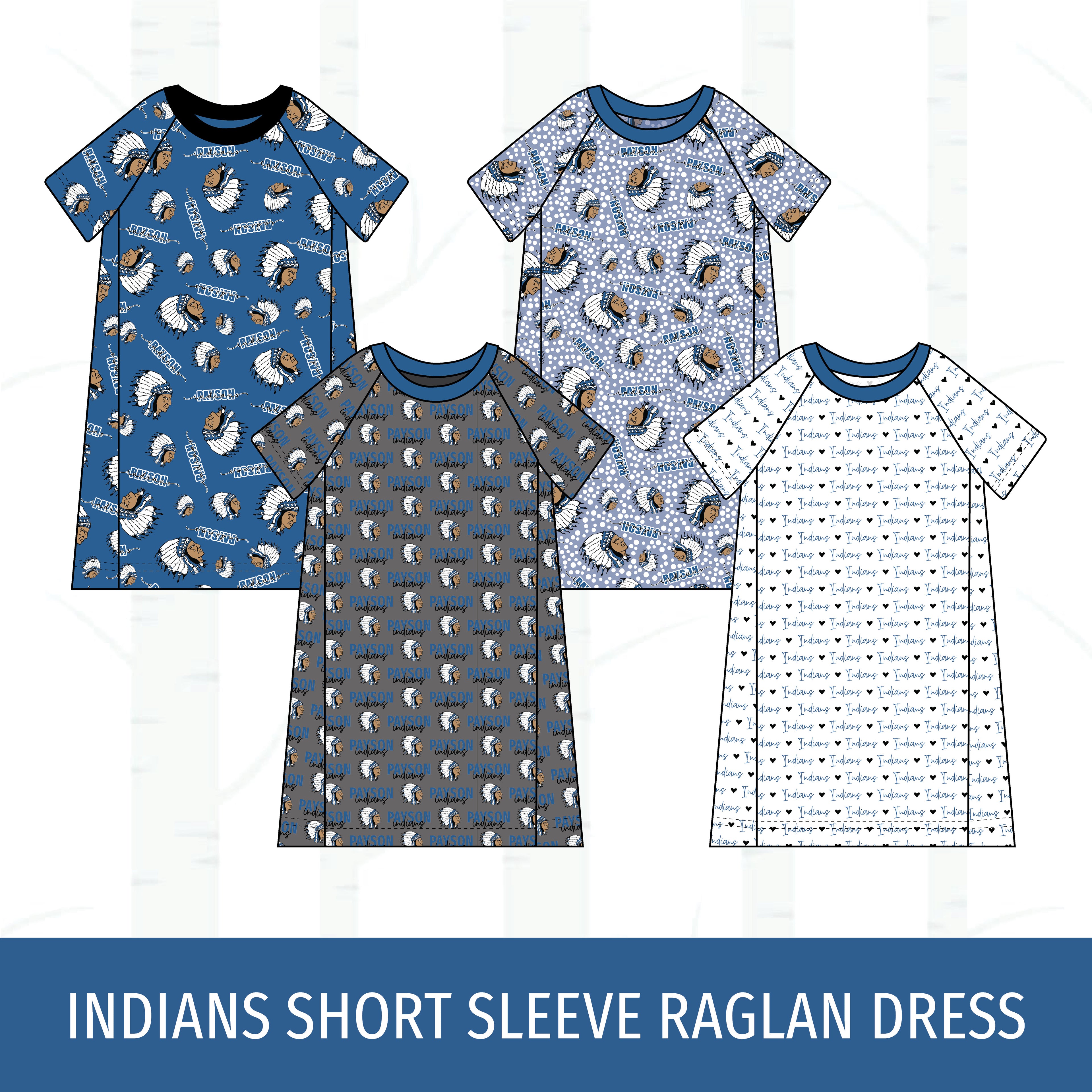 Payson Indians Short Sleeve Raglan Dress