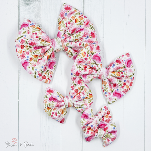 Pink Floral Bow