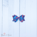 Pretty Patriotic Blossom Bow