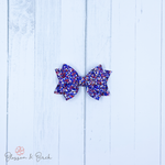 Pretty Patriotic Glitter Blossom Bow