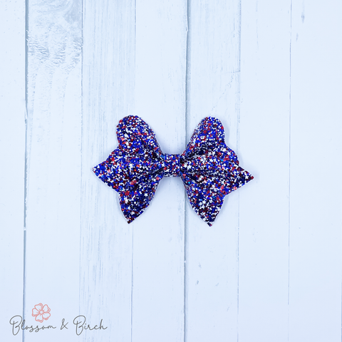 Pretty Patriotic Glitter Magnolia Bow