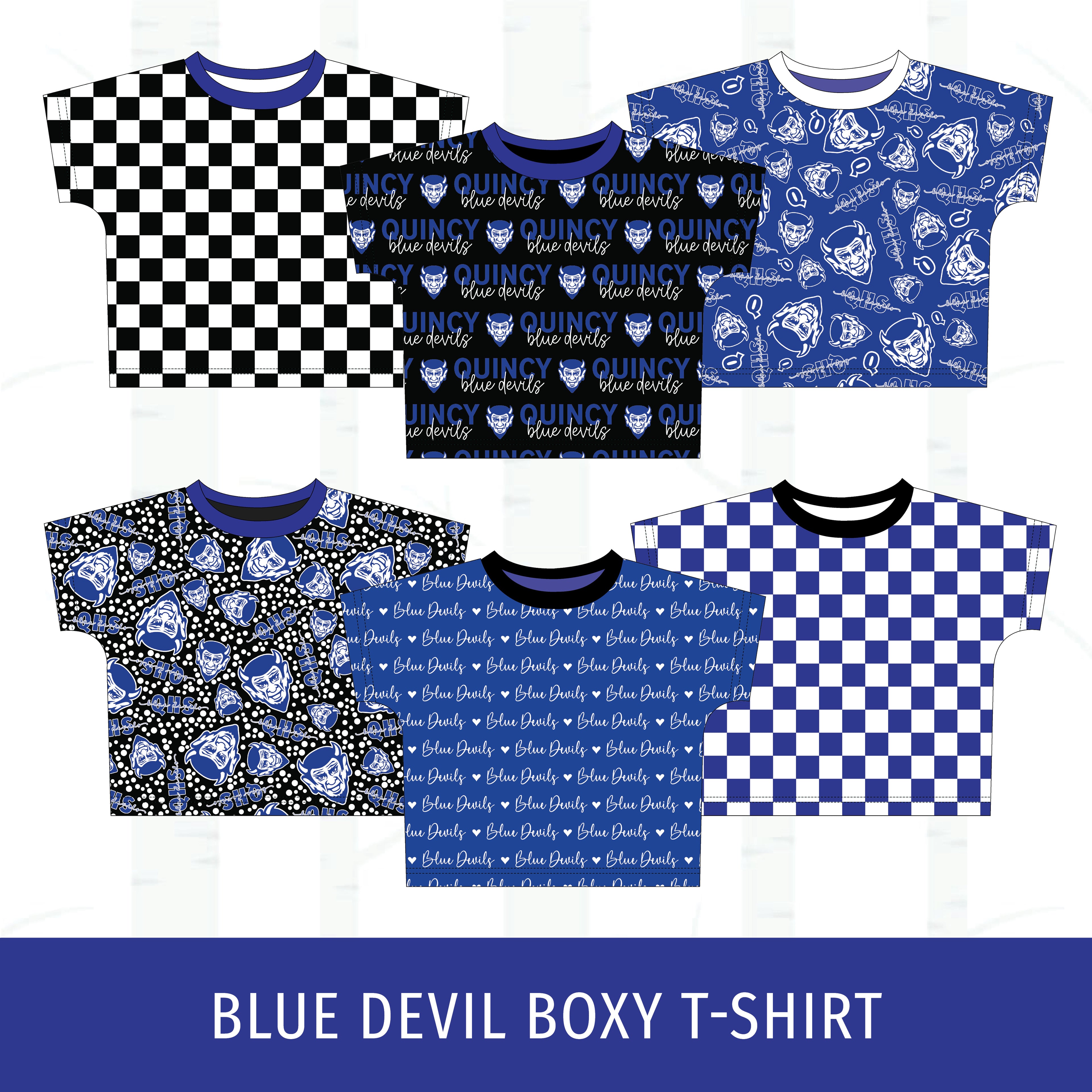 Quincy Blue Devils Boxy T-Shirt