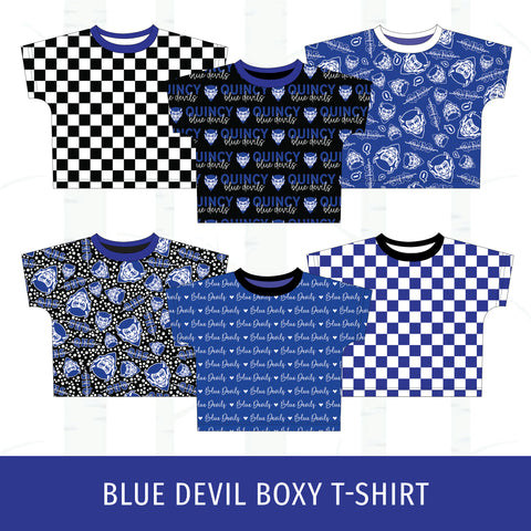Quincy Blue Devils Boxy T-Shirt
