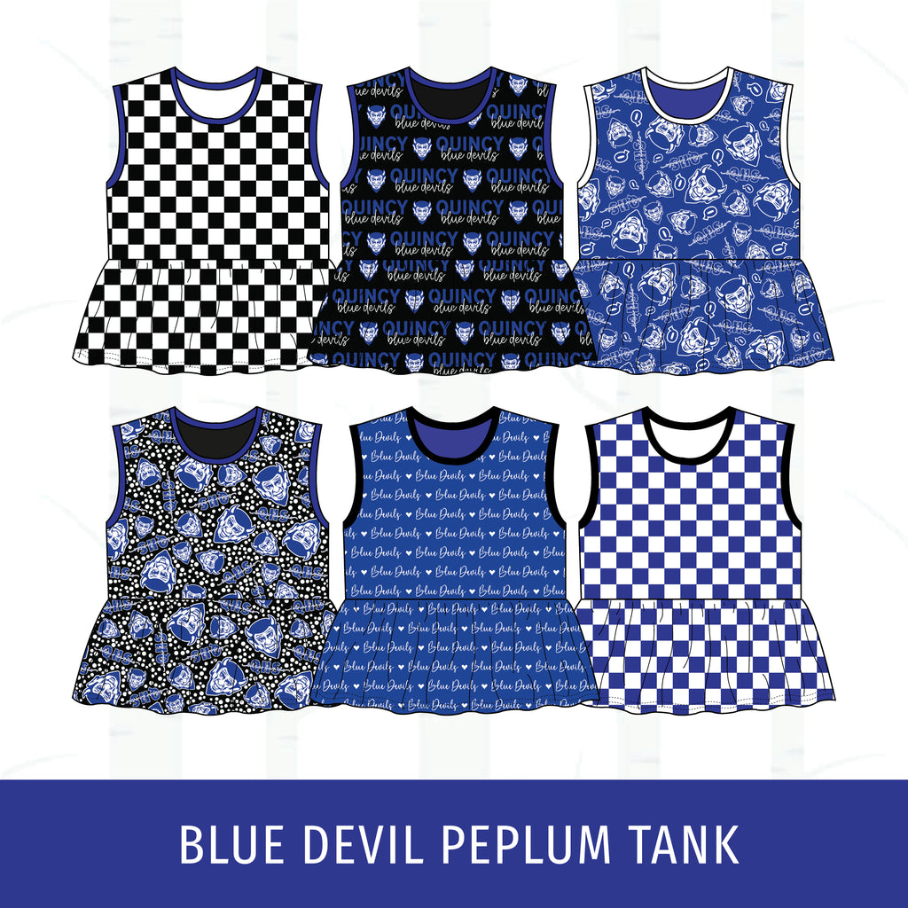 Quincy Blue Devils Peplum Tank