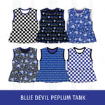 Quincy Blue Devils Peplum Tank