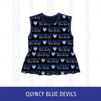 Quincy Blue Devils Peplum Tank