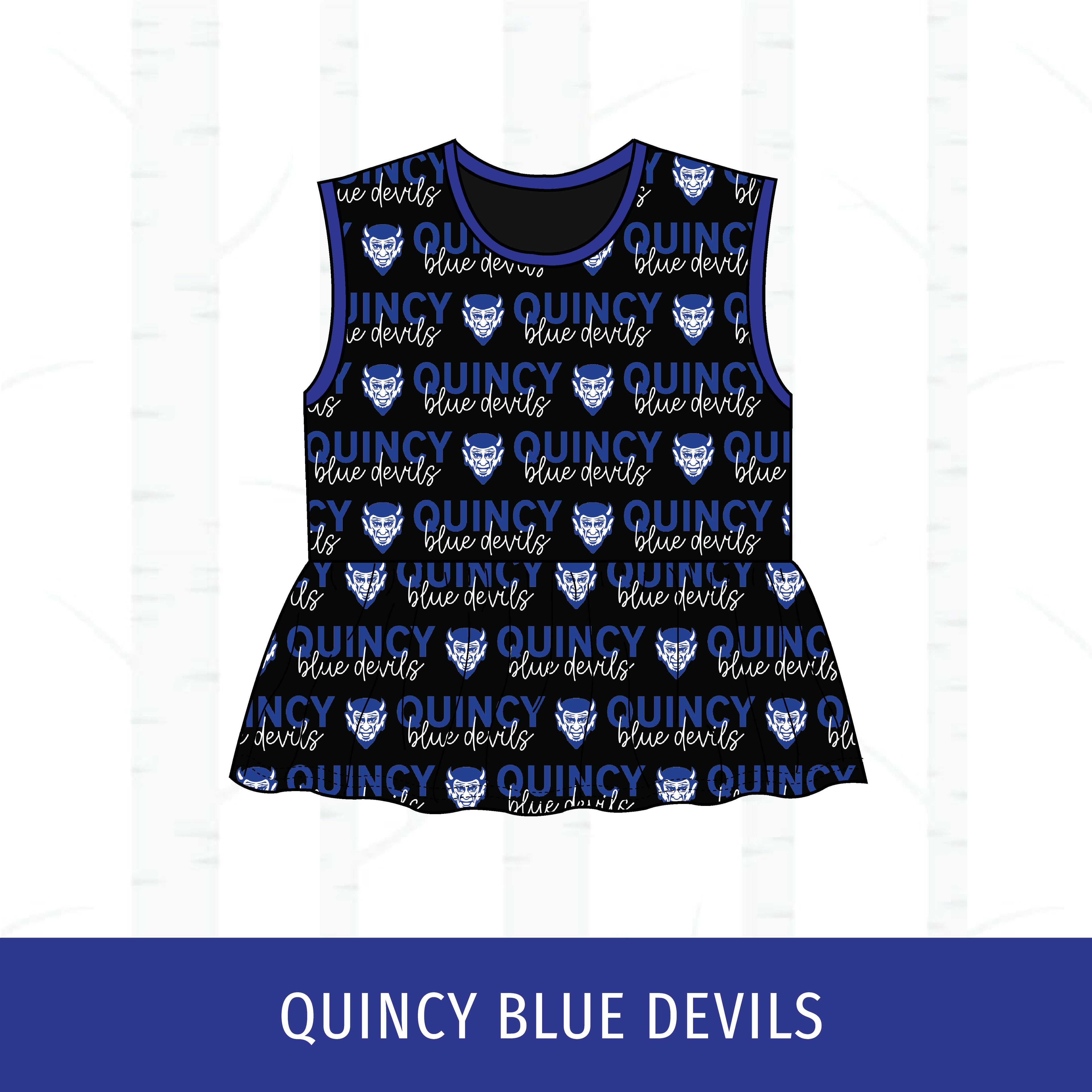 Quincy Blue Devils Peplum Tank