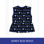Quincy Blue Devils Peplum Tank
