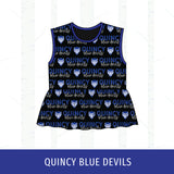 Quincy Blue Devils Peplum Tank