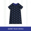 Quincy Blue Devils Short Sleeve Raglan Dress