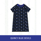 Quincy Blue Devils Short Sleeve Raglan Dress