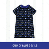 Quincy Blue Devils Short Sleeve Raglan Dress