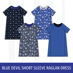 Quincy Blue Devils Short Sleeve Raglan Dress