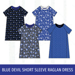 Quincy Blue Devils Short Sleeve Raglan Dress