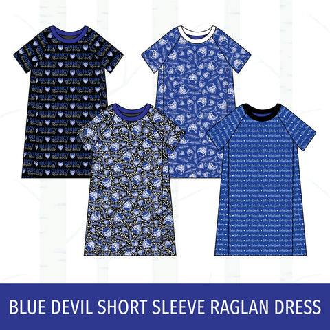 Quincy Blue Devils Short Sleeve Raglan Dress