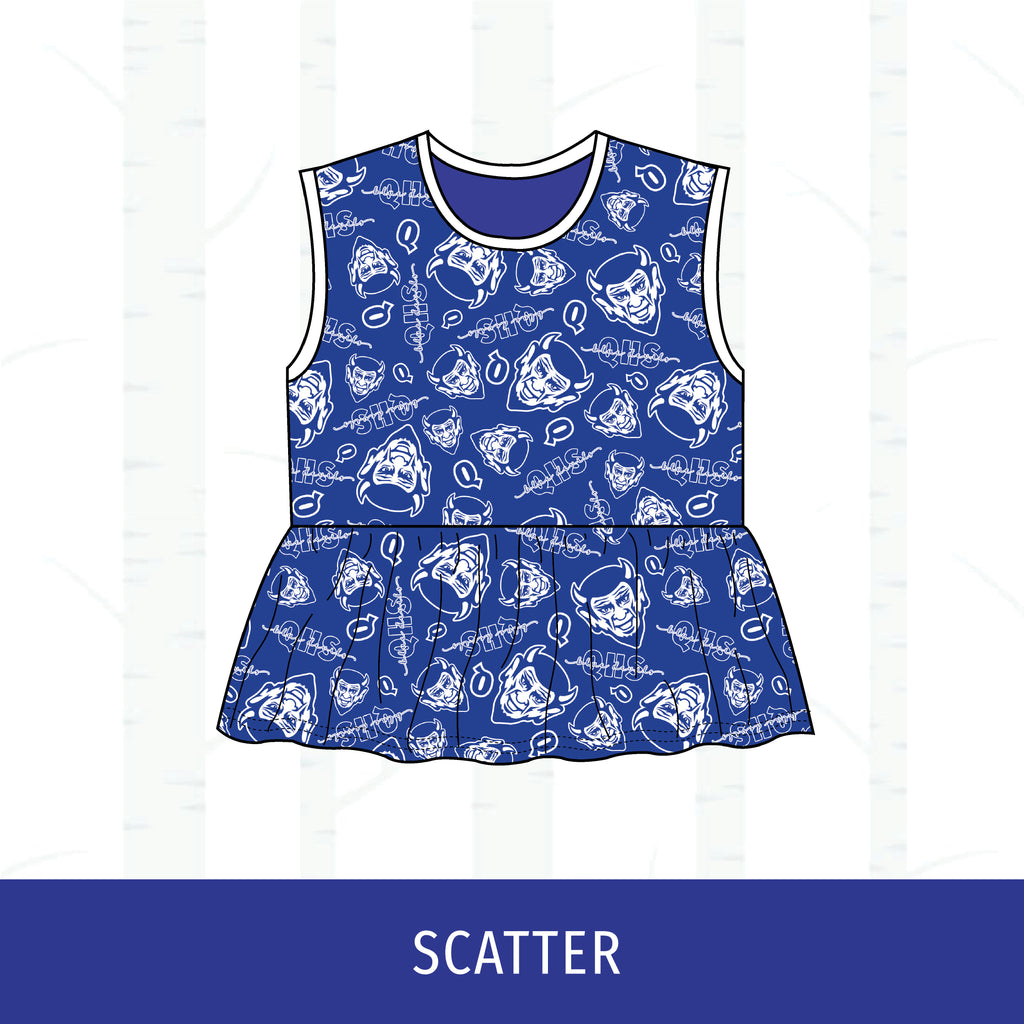 Quincy Blue Devils Peplum Tank