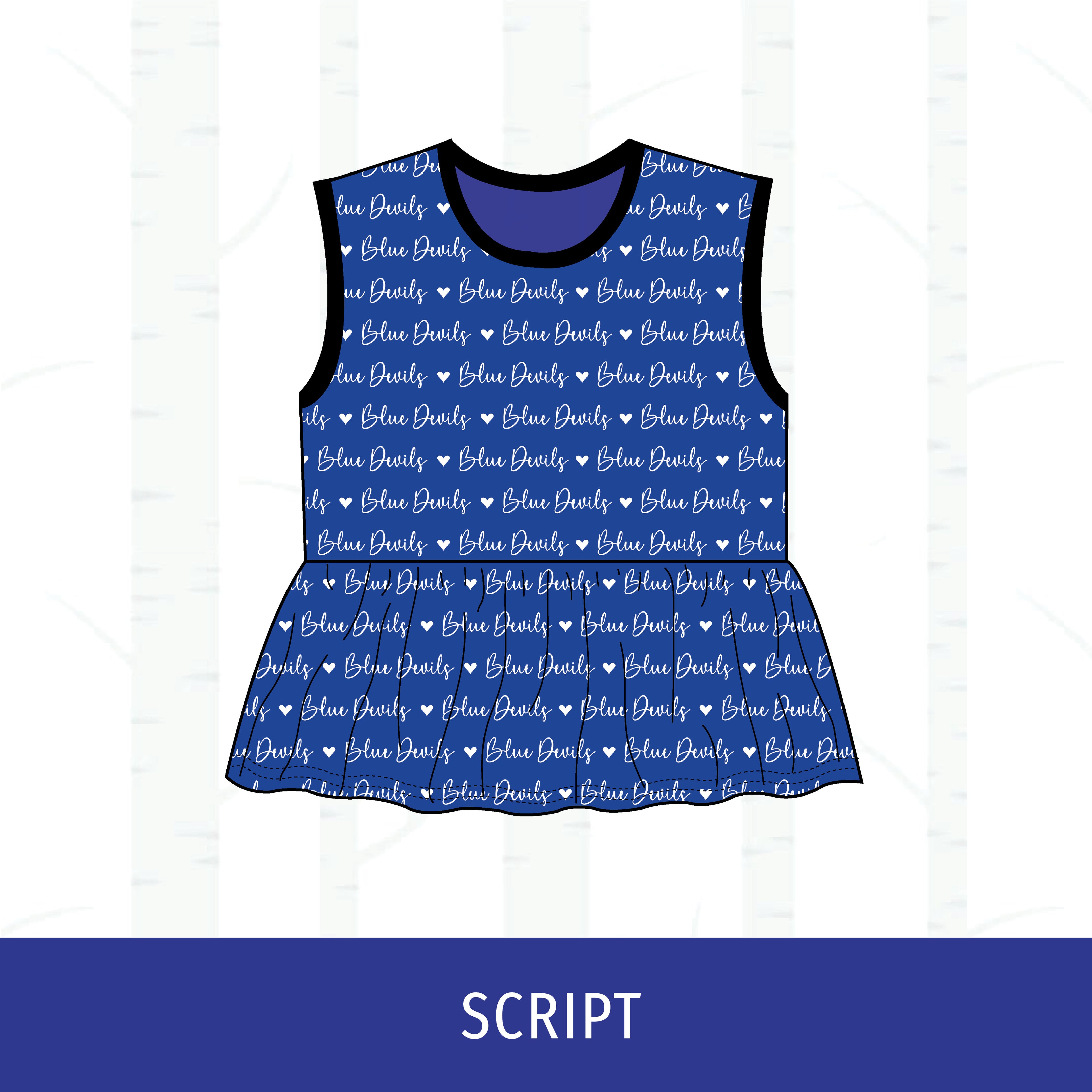 Quincy Blue Devils Peplum Tank