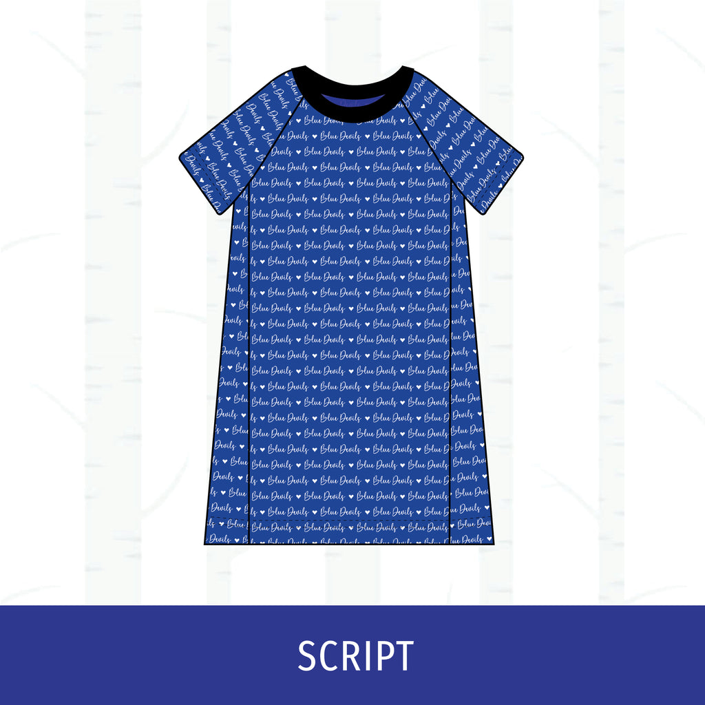 Quincy Blue Devils Short Sleeve Raglan Dress