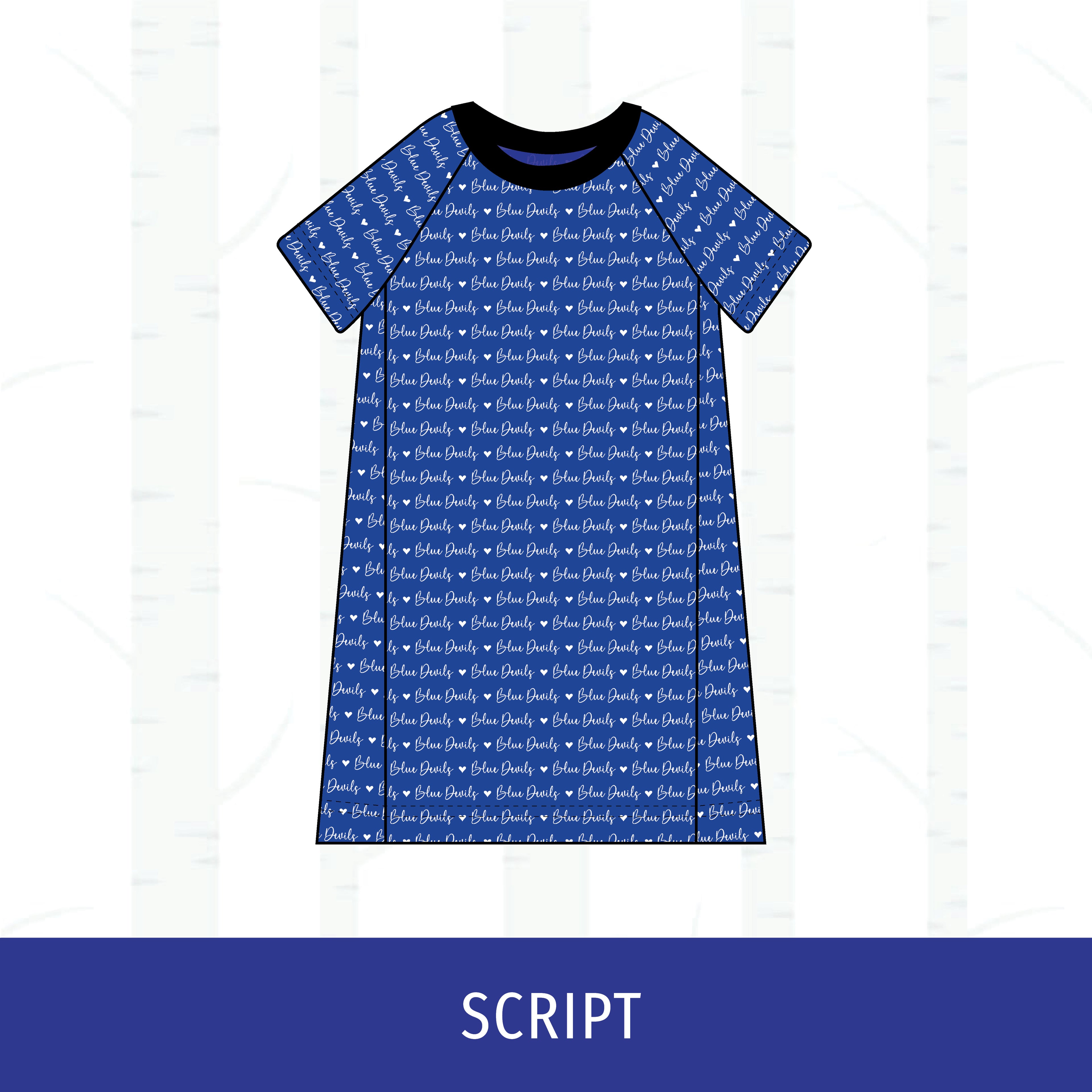 Quincy Blue Devils Short Sleeve Raglan Dress