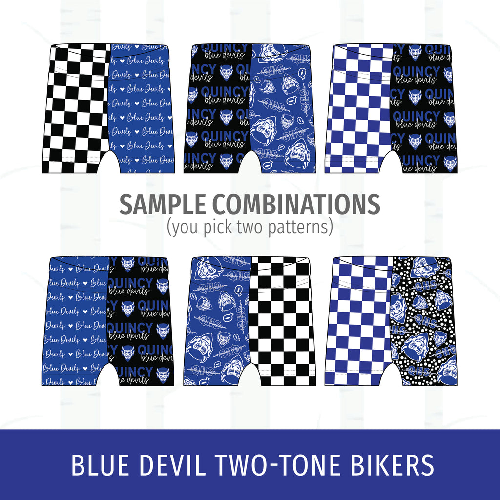 Quincy Blue Devils Two-Tone Bikers