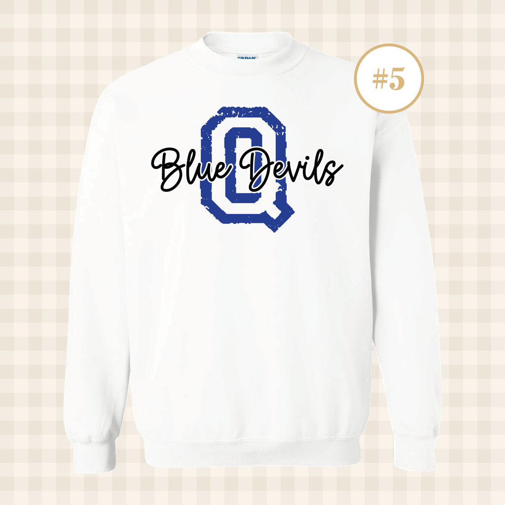 QHS Blue Devils | Adult Size Crewneck Sweatshirt