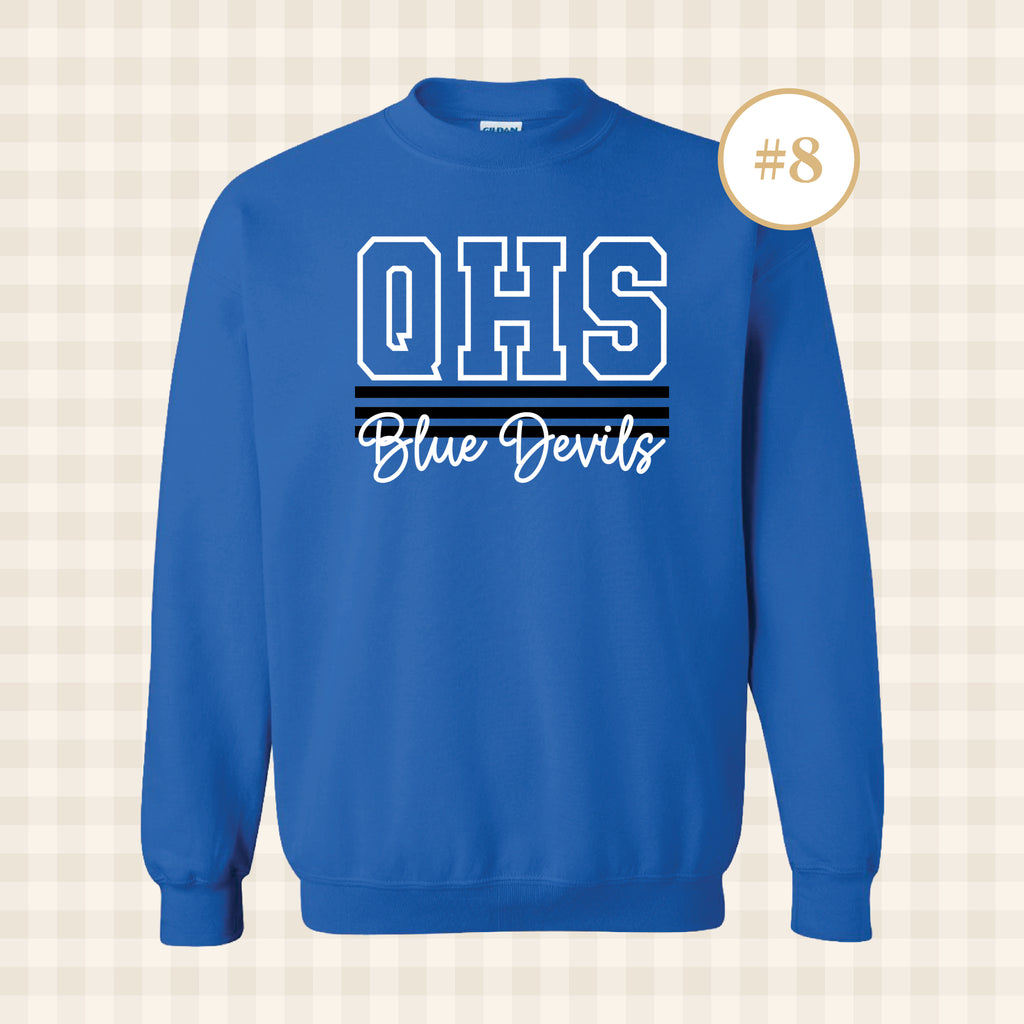 QHS Blue Devils | Adult Size Crewneck Sweatshirt