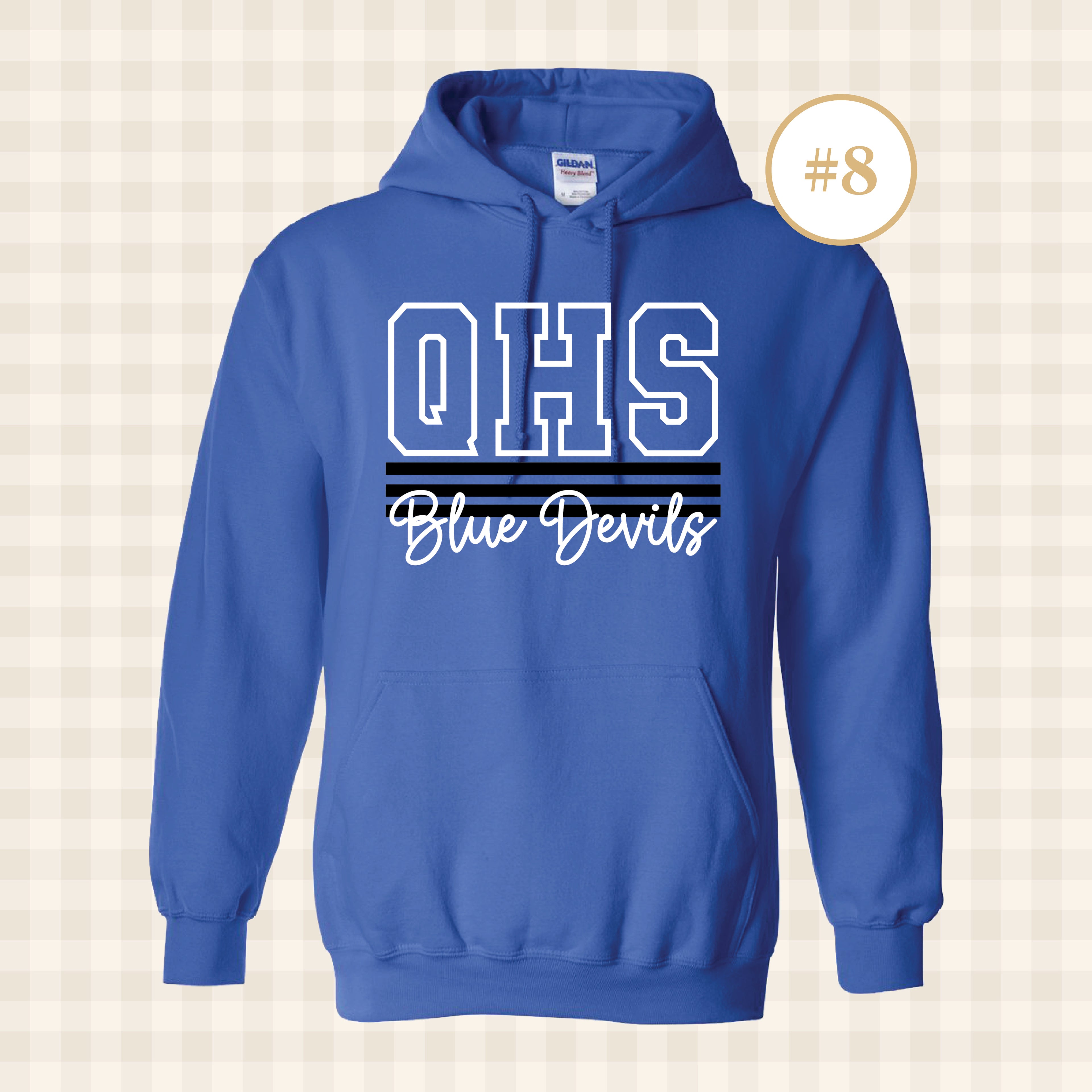 QHS Blue Devils | Adult Size Hooded Sweatshirt