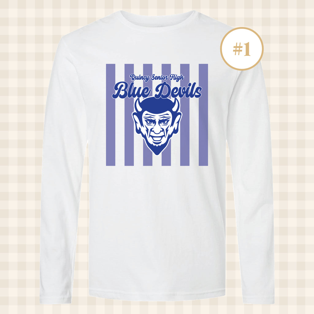 QHS Blue Devils | Adult Size Long Sleeve T-Shirts
