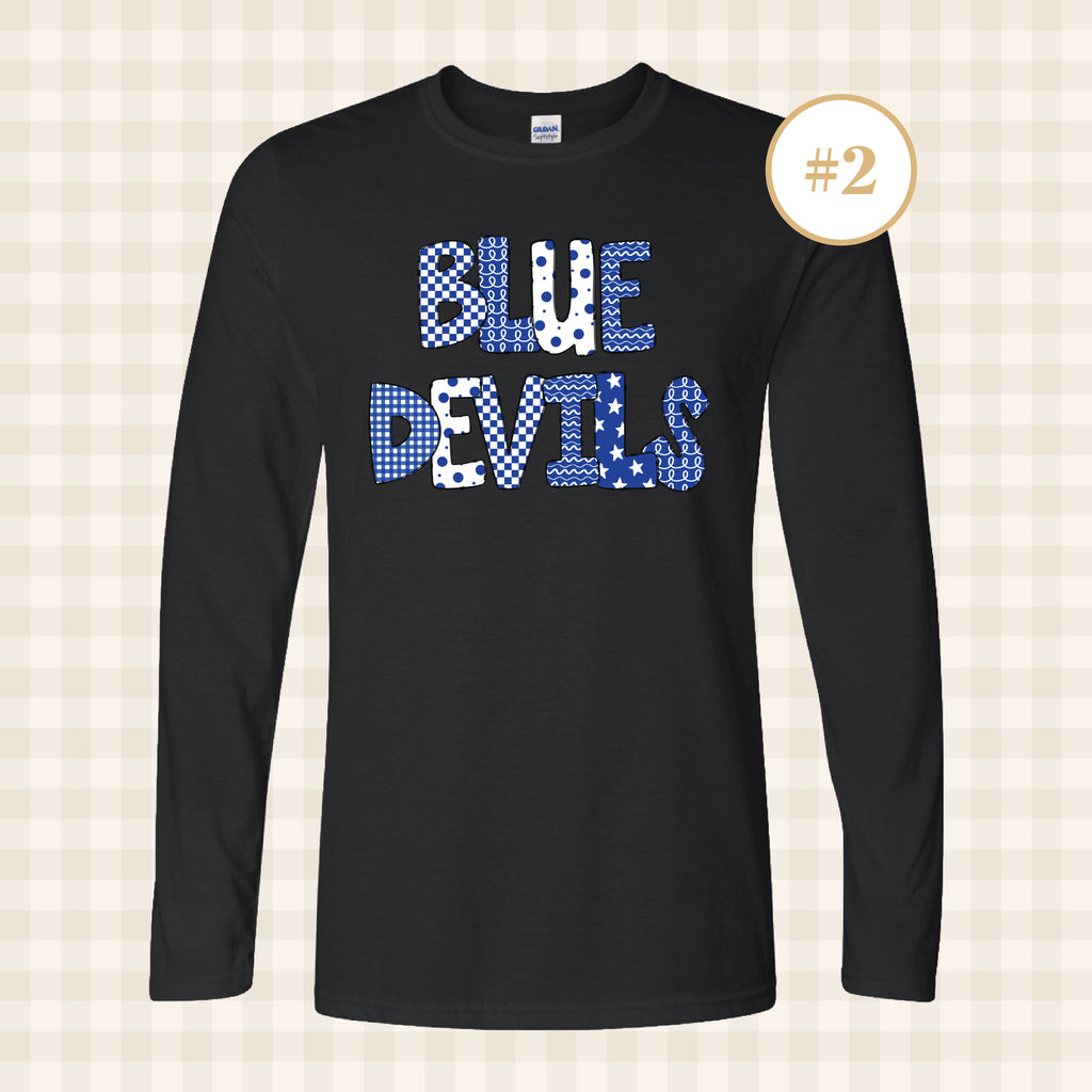 QHS Blue Devils | Adult Size Long Sleeve T-Shirts