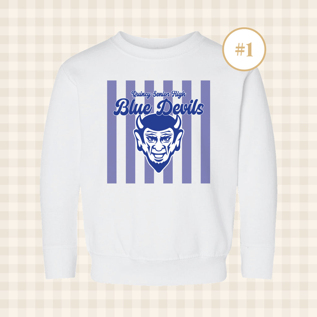 QHS Blue Devils | Toddler Size Crewneck Sweatshirts